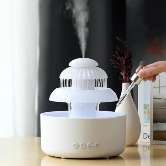 600 ML Table Top Waterfall Humidifier With 8-color Cycle Lights