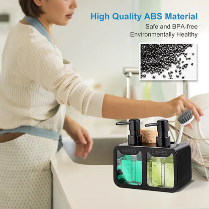 4 in 1 Manual Press Liquid Dish & Hand Soap Dispenser
