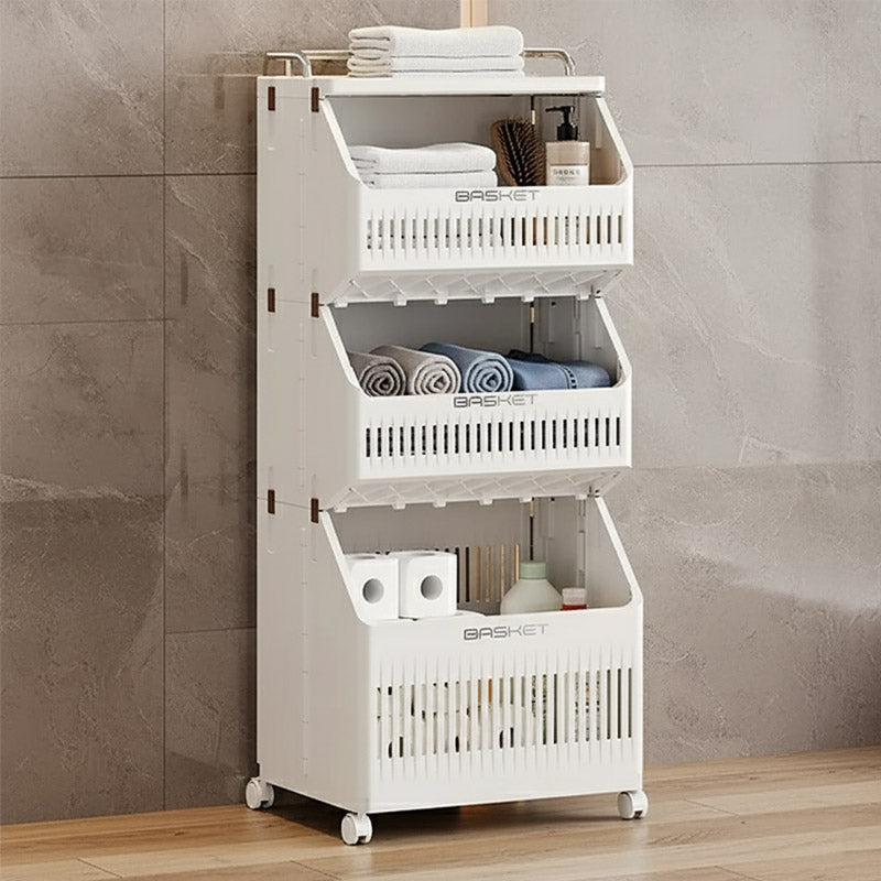 Multi-Layer Dirty Clothes Basket with Wheels – Bathroom Storage Heavy Quality