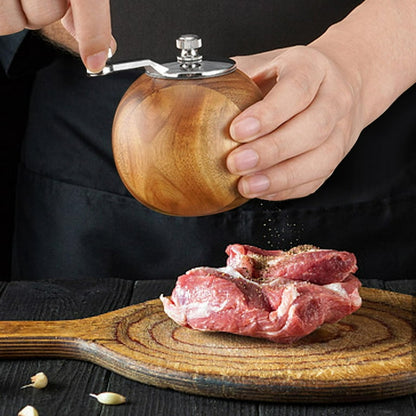 Premium Wooden Pepper & Spice Grinder Hand Crank Seasoning Mill