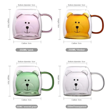 Double Wall Glass Bear Mug