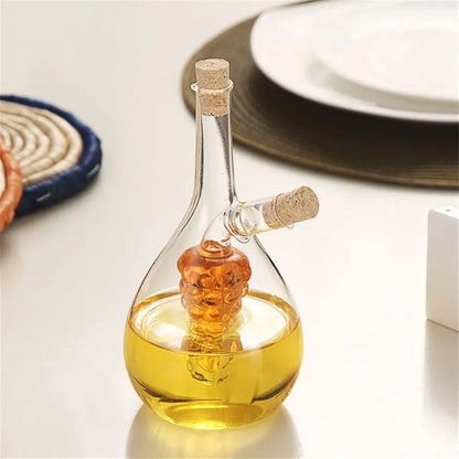 2 in 1 Double Layer Glass Olive Oil Bottle