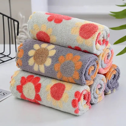 5Pcs Kitchen Cleaning Cloths Soft Absorbent Dishcloth