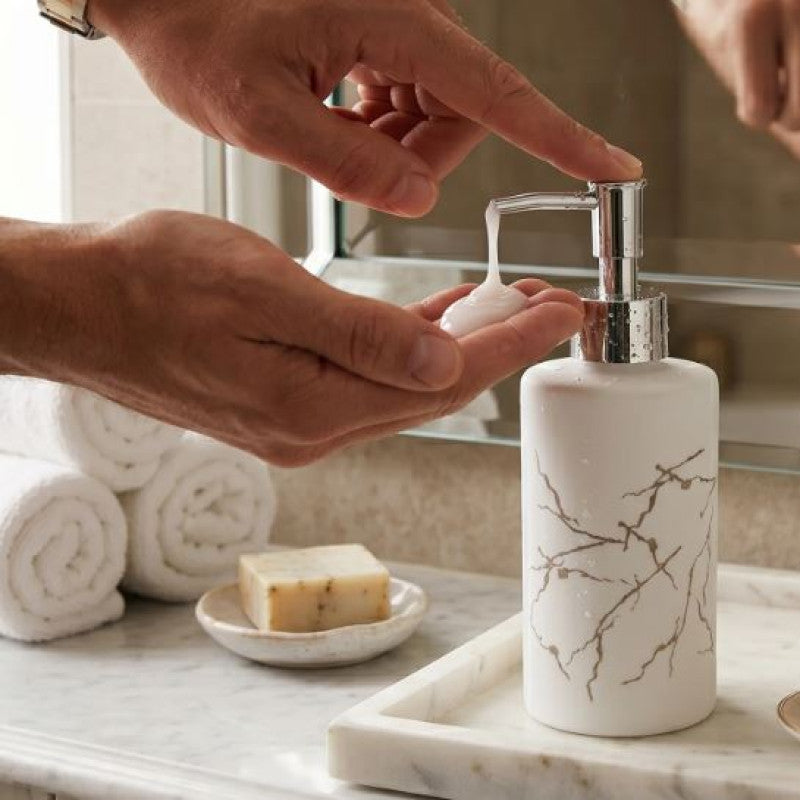Thunder Design Glass Material Soap Pump Dispenser Set