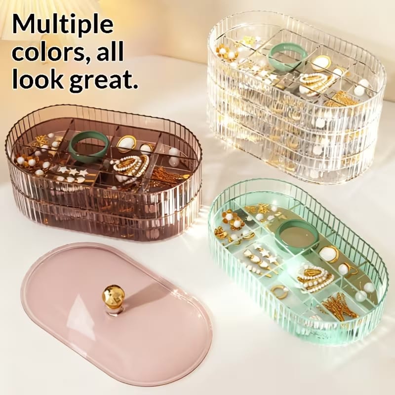 Portable Multiplayer Dustproof Jewelry Organizer Box