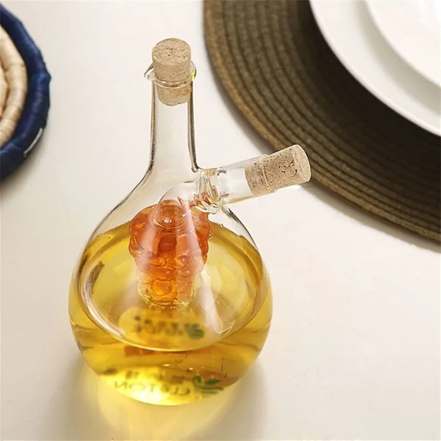 2 in 1 Double Layer Glass Olive Oil Bottle