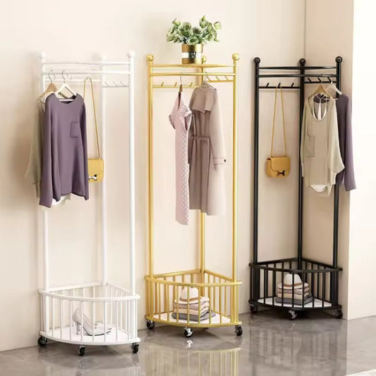 Iron Corner Rack With Wheels