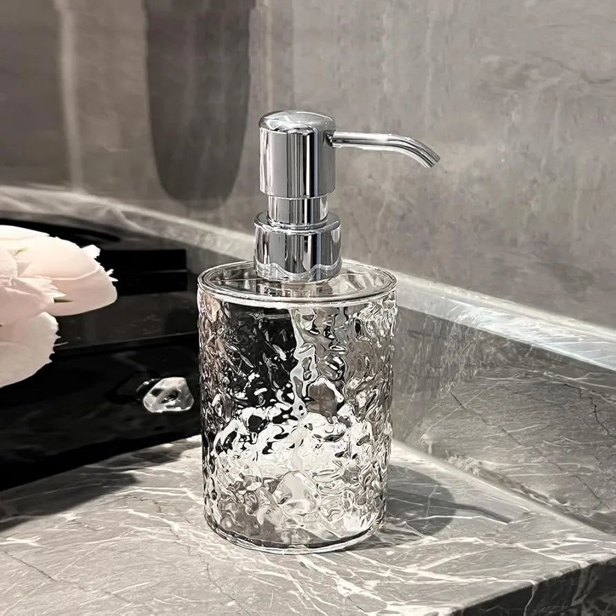 Luxury Transparent Smoked Glass Soap Dispenser Bottle