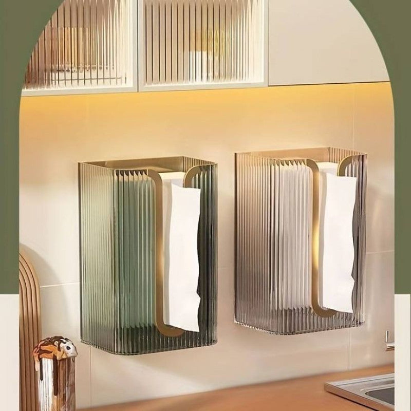 ClearVista Elite Premium Wall-Mounted Acrylic Tissue Box Holder