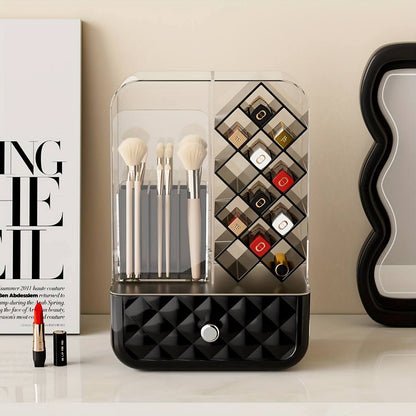 Luxury Dustproof Cosmetic Organizer – Premium Makeup Storage Box with Drawer