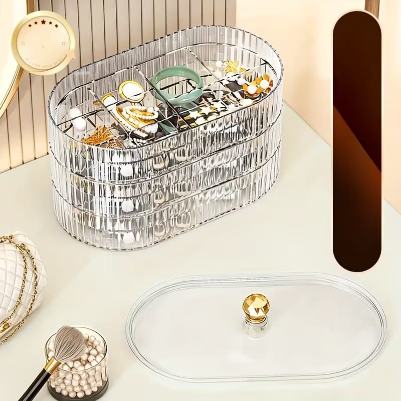 Portable Multiplayer Dustproof Jewelry Organizer Box