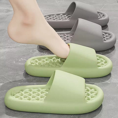 Bathroom Bathing Non-slip Men Women Leaking Quick-drying Slippers for Couples (Standard Sizes)