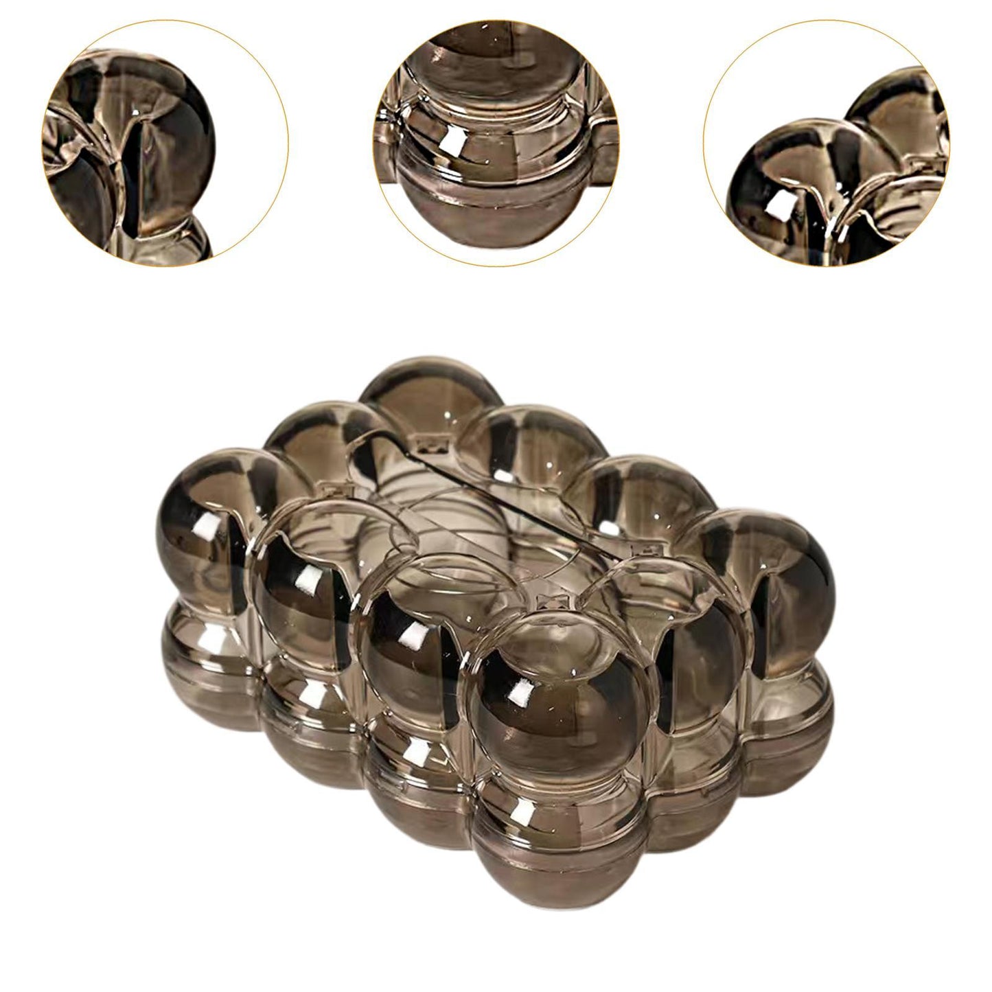 Transparent Luxury Bubble Tissue Box with Chrome Bunny & Bow Design