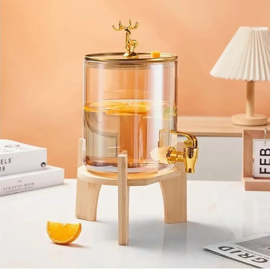 Borosilicate Glass Beverage Dispenser With Stand (3600ML)