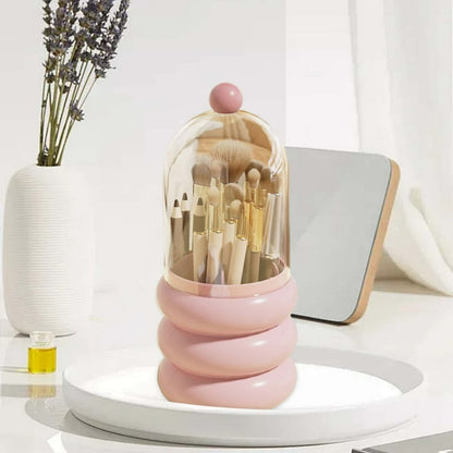 Nordic Style Rotating Makeup Brush Holder With Lid