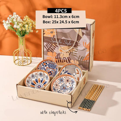 Creative Ceramic Porcelain Bowl Set (Box Packing)