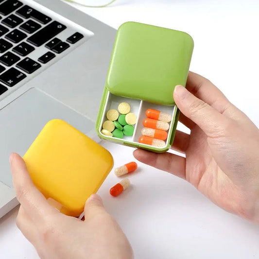 Portable Mini Pills Box 2 Compartments