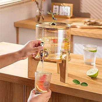 Borosilicate Glass Beverage Dispenser With Stand (3600ML)