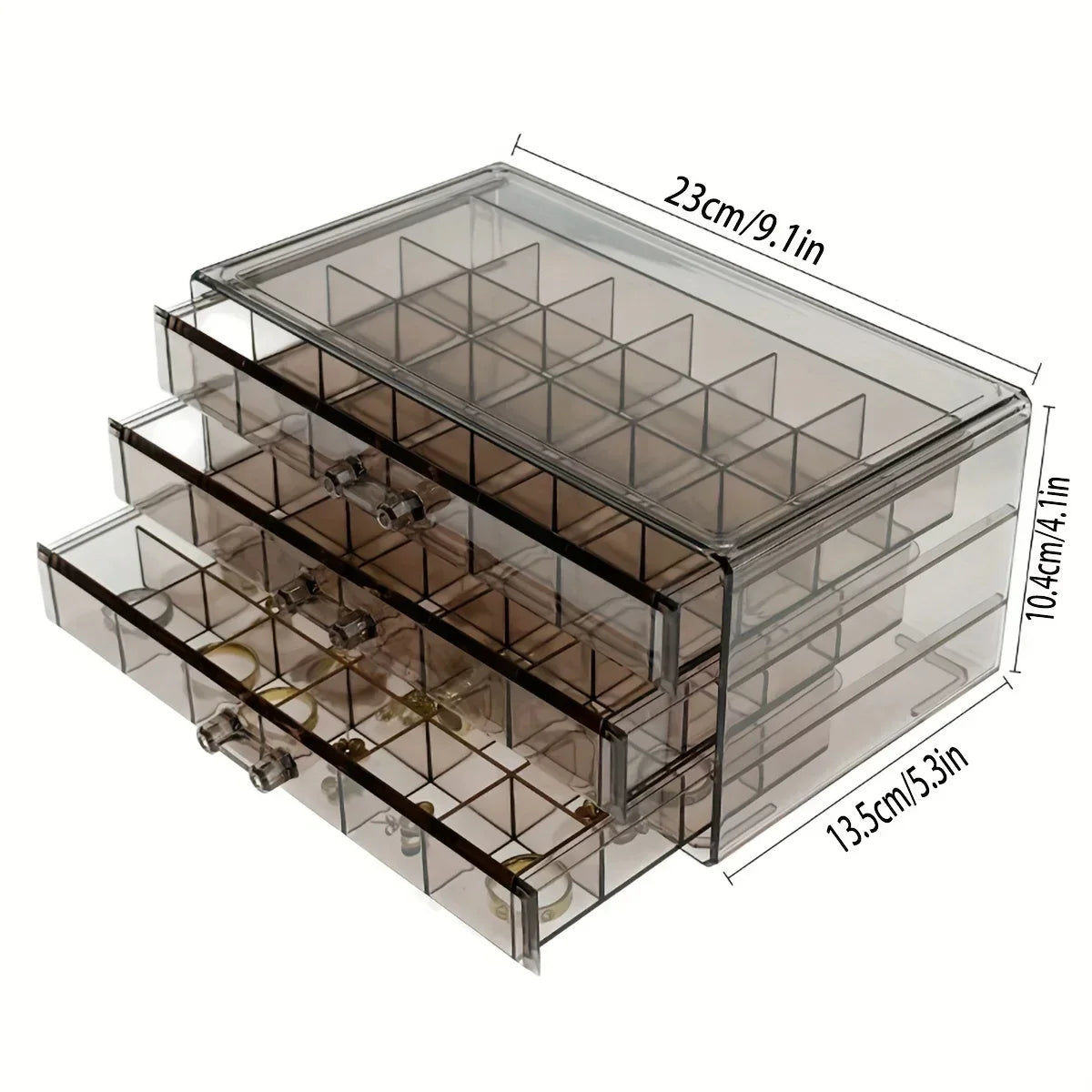 72 – Grids Drawer Transparent Jewellery Box