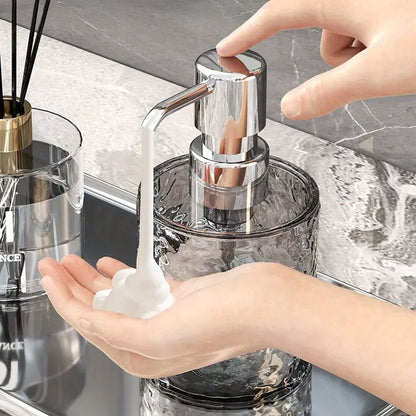 Luxury Transparent Smoked Glass Soap Dispenser Bottle