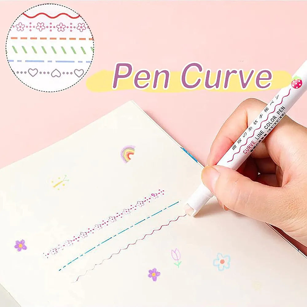 6-Piece Set of "Linear Roller Color Highlighters