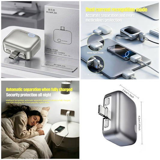 Portable USB-C Automatic Power-Off Charging Pops Up Device Physically Disconnects