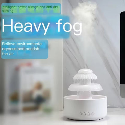 600 ML Table Top Waterfall Humidifier With 8-color Cycle Lights