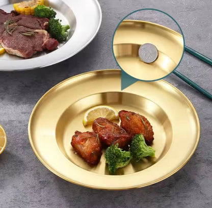 Luxury Gold Stainless Steel Serving Plat