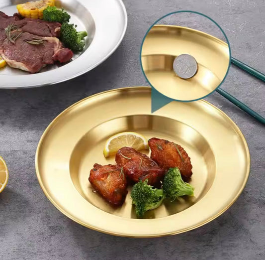 Luxury Gold Stainless Steel Serving Plat