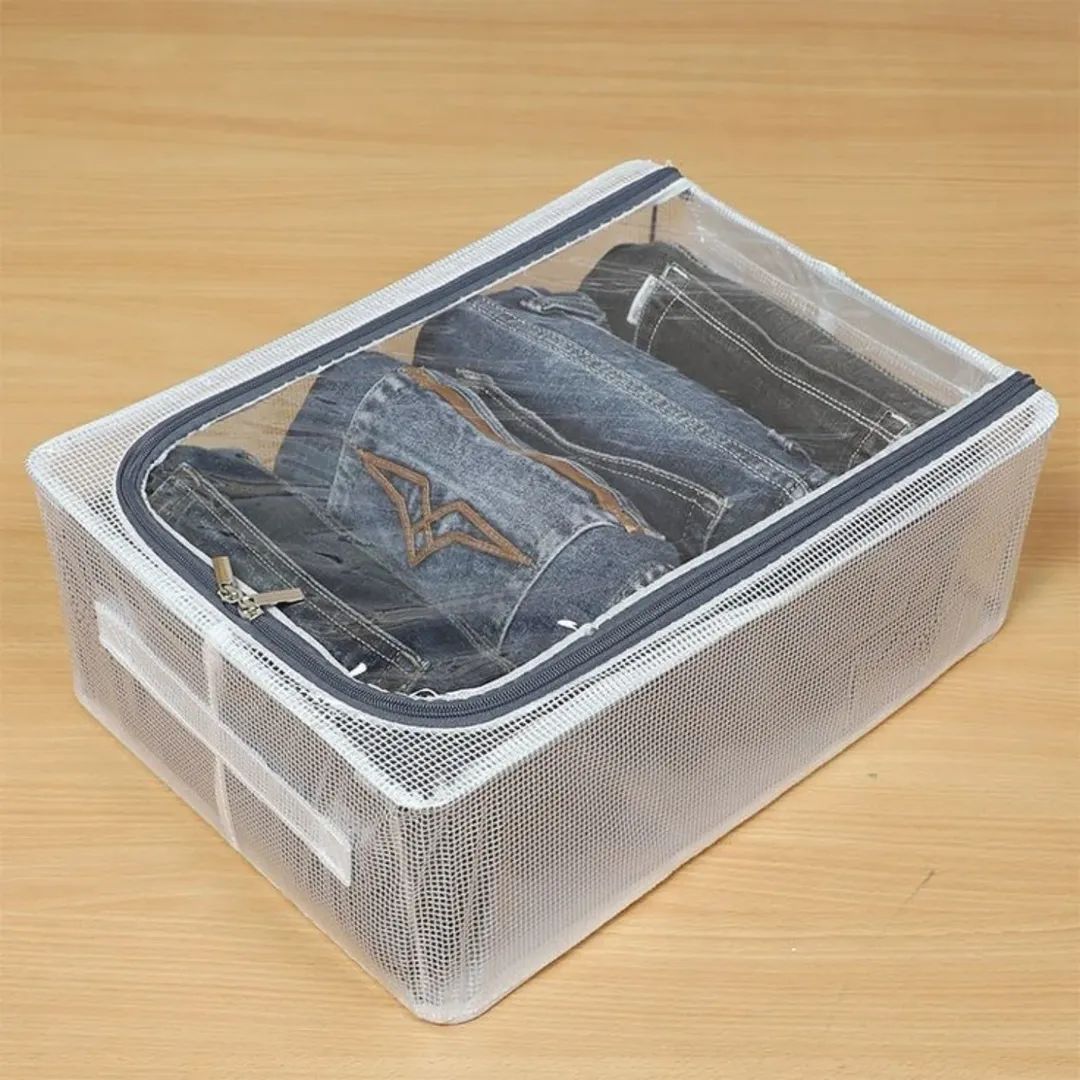 Double Sided Opening Zipper Shoe Storage Box