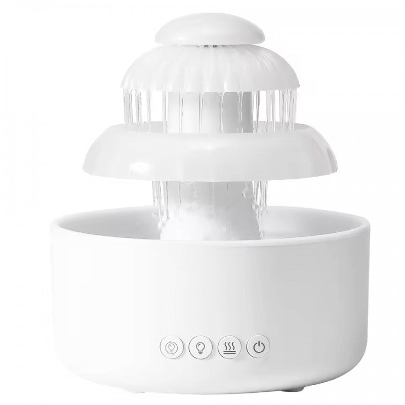 600 ML Table Top Waterfall Humidifier With 8-color Cycle Lights