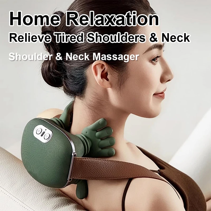 Green Master Pro Electric Neck & Shoulder Massager - Heated Muscle Relief