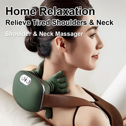 Green Master Pro Electric Neck & Shoulder Massager - Heated Muscle Relief