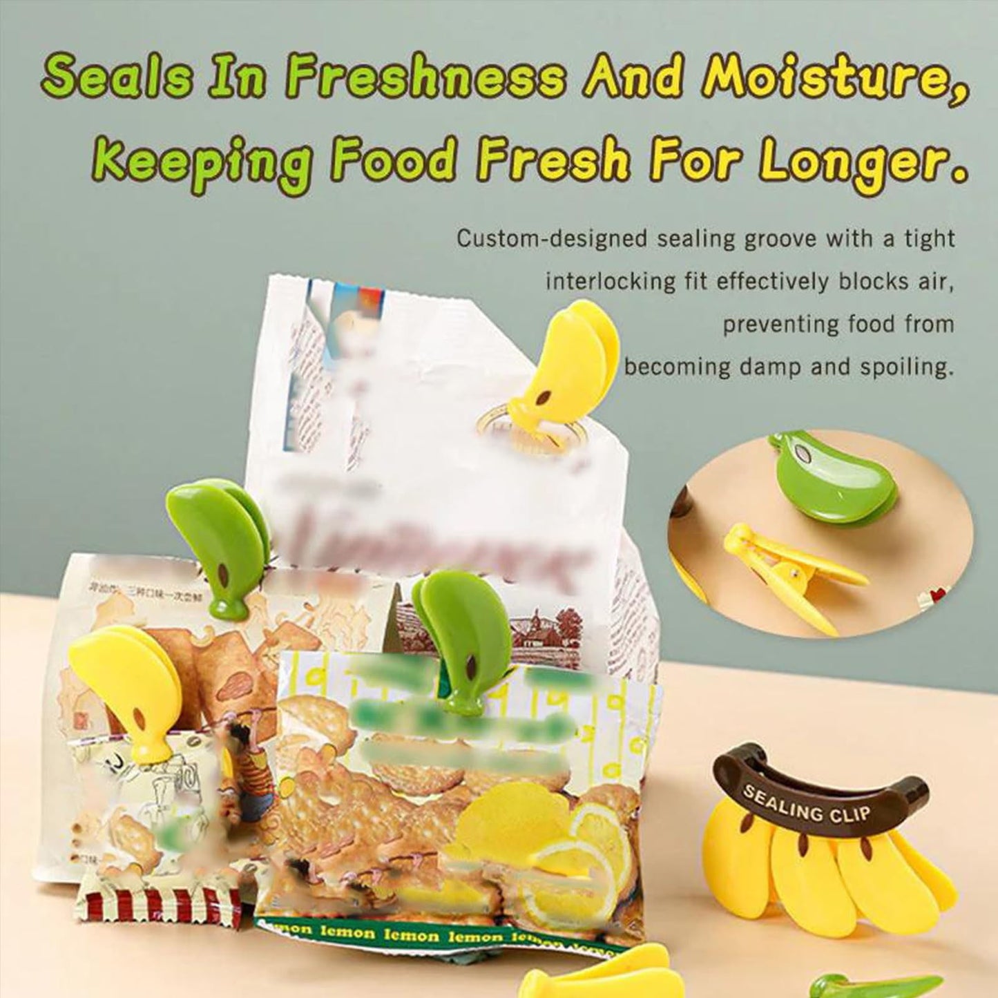 Banana Shaped Magnetic Food Sealing Clips
