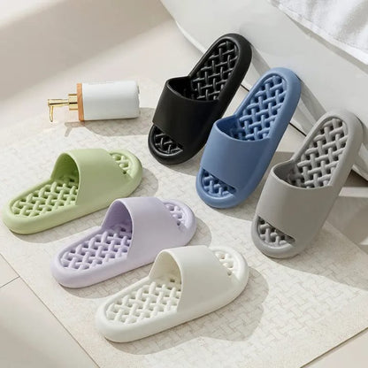 Bathroom Bathing Non-slip Men Women Leaking Quick-drying Slippers for Couples (Standard Sizes)