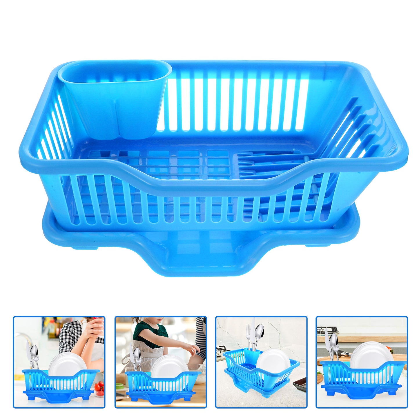 Dish Drainer with Drip Tray for Kitchen Sink Rack