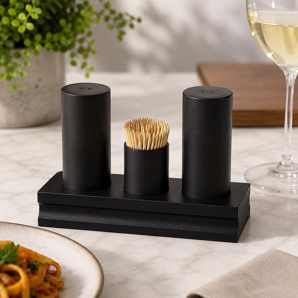 Elegant Nordic Dining Seasoning And Toothpick Holder, Minimalist Salt & Pepper Serving Set