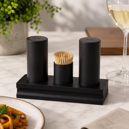 Elegant Nordic Dining Seasoning And Toothpick Holder, Minimalist Salt & Pepper Serving Set