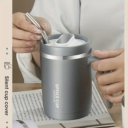 Travel Insulated Carry Mug With Handle (Stainless Steel)