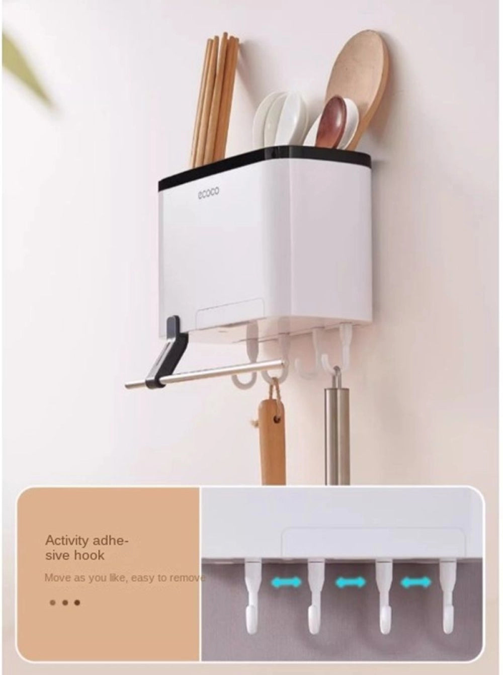 ECOCO Creative Wall-mounted Cutlery & Knife Storage Shelf Rack