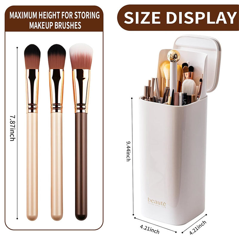 Automatic Lifting Makeup Brush Holder with Lid