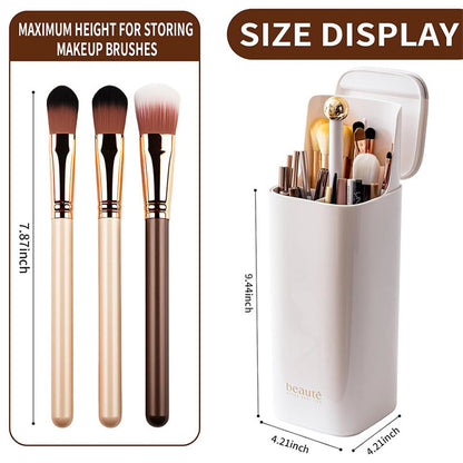 Automatic Lifting Makeup Brush Holder with Lid