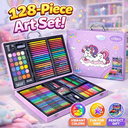 128-Pieces Art Set Creative Coloring Drawing Set For Kids