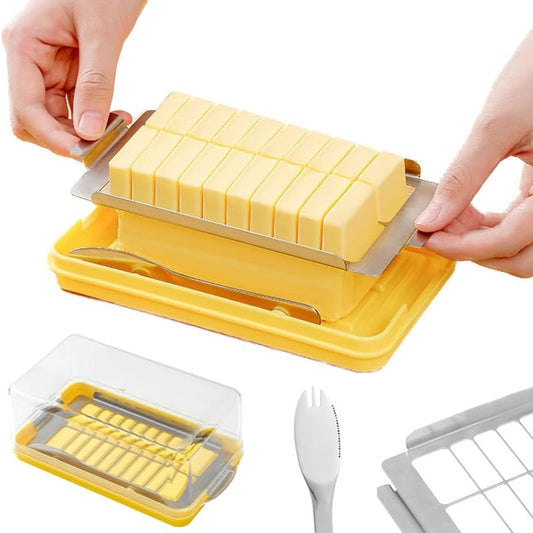 Butter Slicer Container Dish With Lid And Slicer Stainless Steel Cutter