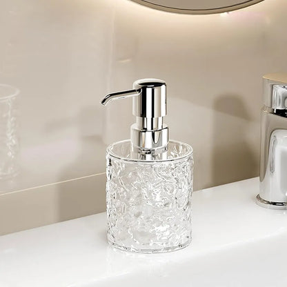 Luxury Transparent Smoked Glass Soap Dispenser Bottle