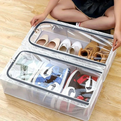 Double Sided Opening Zipper Shoe Storage Box
