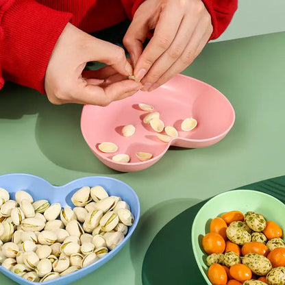 Heart Shape 10 PCs Plate Set With Holder (Randoms Colour)