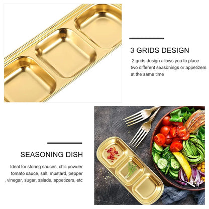3 Portion Stainless Steel Sauce Tray