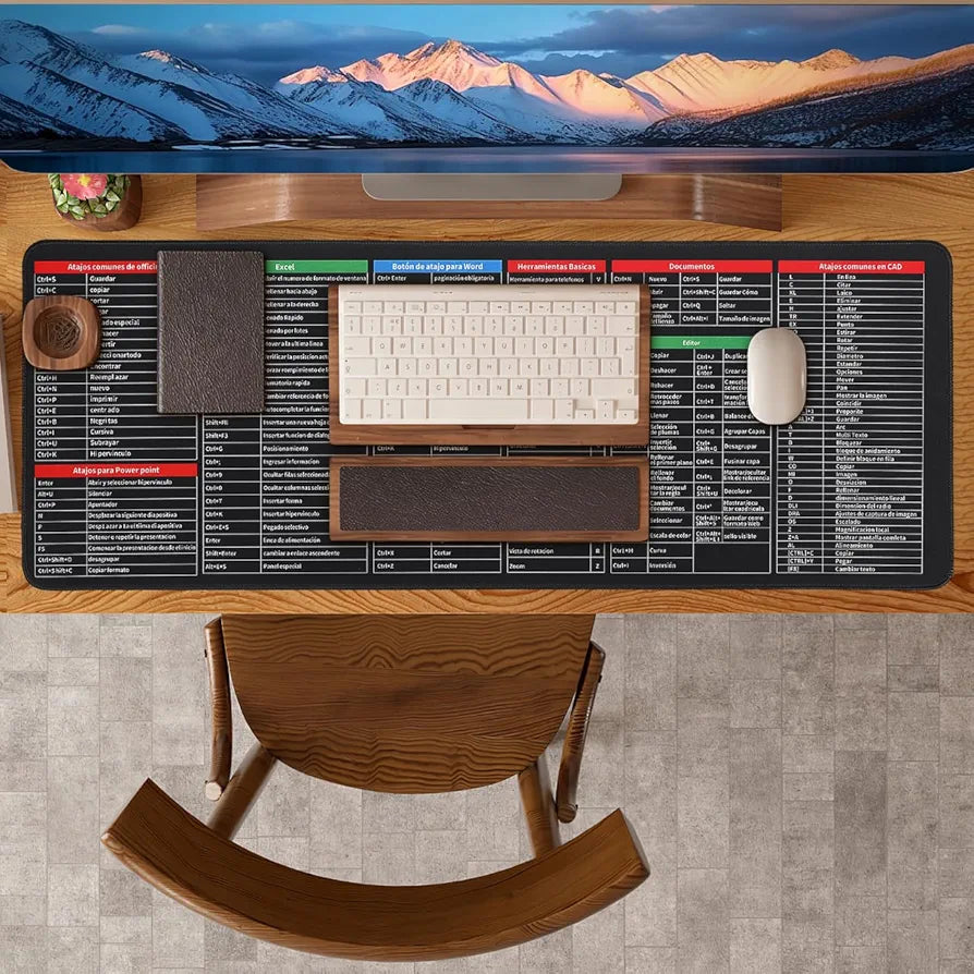 Anti Slip Windows & Office Keyboard Shortcuts Desk Mat