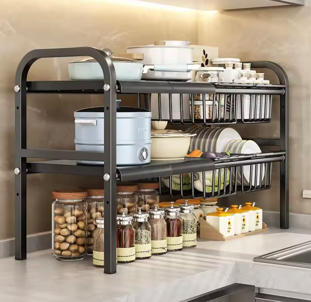 Multipurpose Used Under Sink Adjustable Storage Rack Heavy Quality